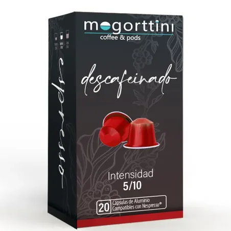 Café Descafeinado 20 cápsulas | Mogorttini Nespresso