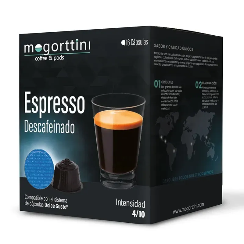 Café Descafeinado Café Natural 16 cápsulas | Mogorttini Dolce Gusto Café Descafeinado Café Natural 16 cápsulas | Mogorttini Dolce Gusto