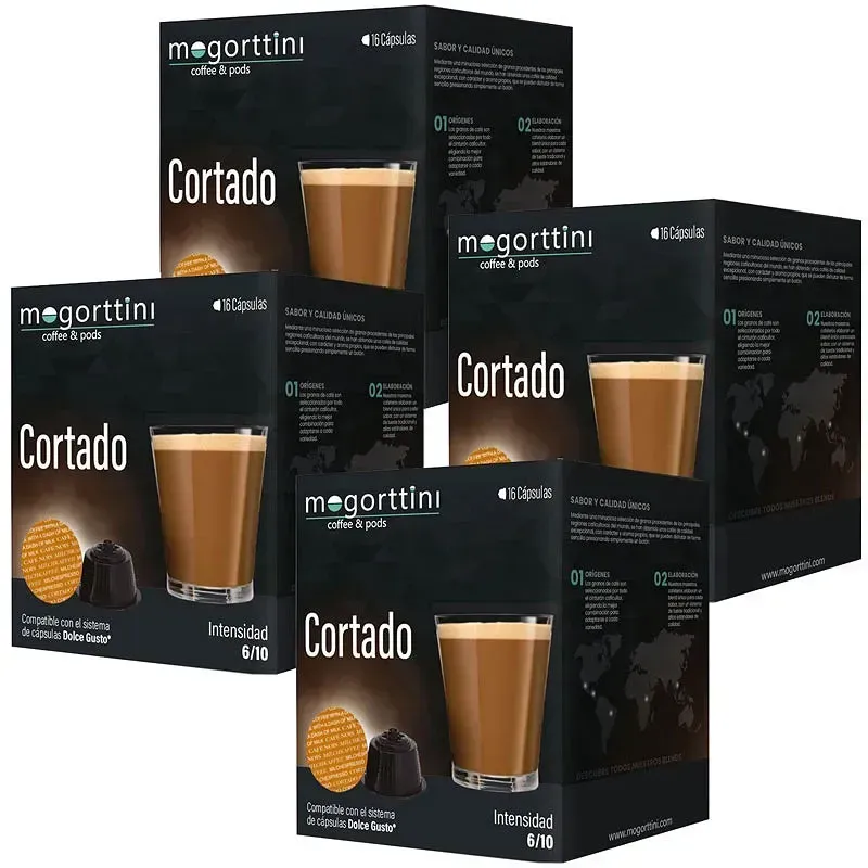 Café Cortado 4 cajas x 16 cápsulas | Mogorttini Dolce Gusto Café Cortado 4 cajas x 16 cápsulas | Mogorttini Dolce Gusto
