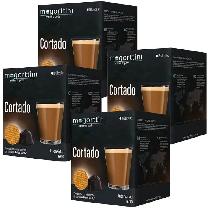 Café Cortado 4 cajas x 16 cápsulas | Mogorttini Dolce Gusto