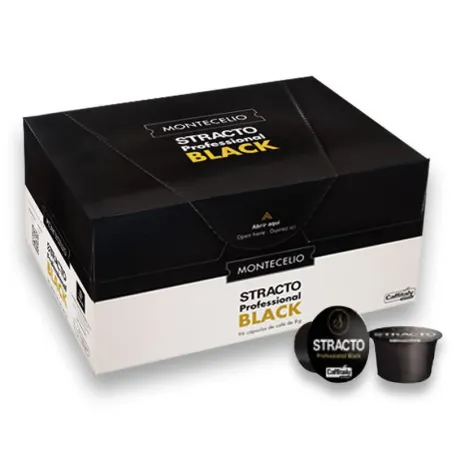 Stracto Professional Black 96 cápsulas de 8g |Montecelio Caffitaly