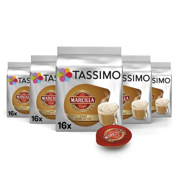 Lote 5 unidades Tassimo Marcilla Café con Leche