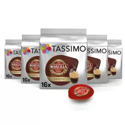 Café Espresso 5 cajas, 80 cápsulas Tassimo Marcilla