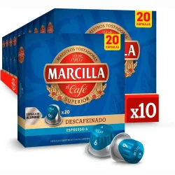 Pack 200 Cápsulas Marcilla Descafeinado Compatibles Nespresso®