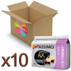 Lote 10 Cajas Tassimo L'OR Espresso Fortissimo Familiar 24 TD