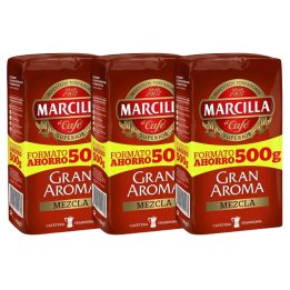 Pack de 3 Marcilla molido Gran Aroma Mezcla 50/50 Formato Ahorro 500 gramos