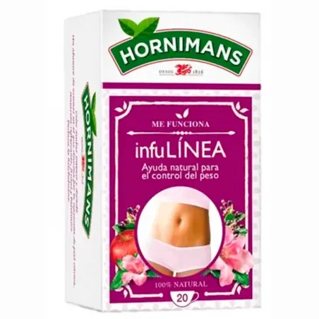 Hornimans Infulínea infusión con malva, hinojo, saúco y manzana estuche 20 bolsitas