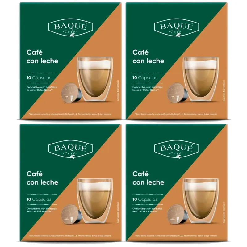 Café con Leche 40 cápsulas Dolce Gusto Baqué Café con Leche 40 cápsulas Dolce Gusto Baqué