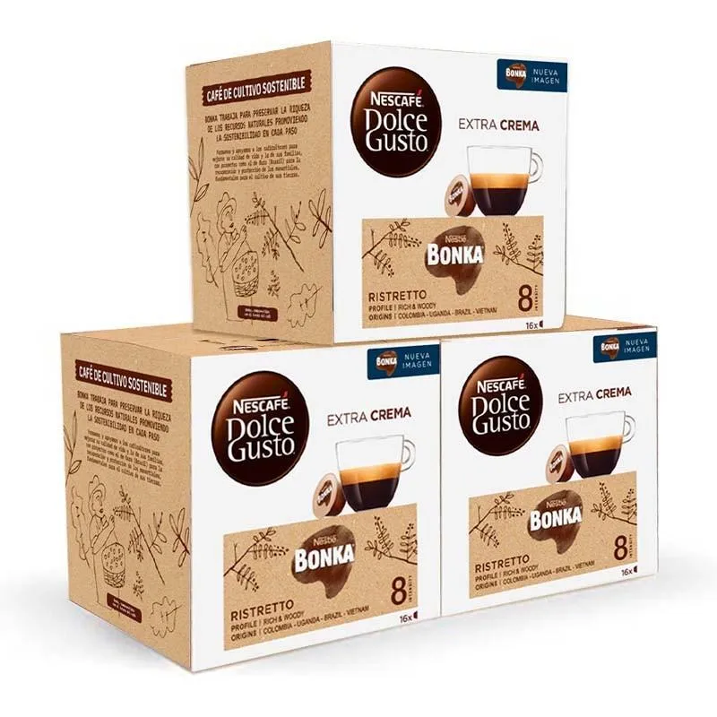 Bonka 3 cajas 48 cápsulas Nescafé Dolce Gusto
