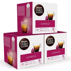 Café Espresso 3 cajas, 48 cápsulas Nescafé Dolce Gusto