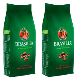 Café en grano Descafeinado 2x500g Brasilia Medalla de Oro