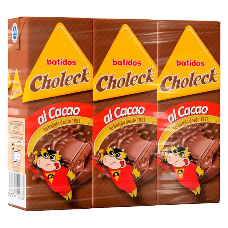 Batido cholec al cacao pack de 3 batidos de 200 ml
