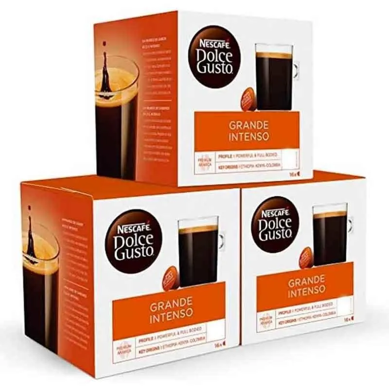 Café Grande Intenso 3 cajas, 48 cápsulas Dolce Gusto Nescafé
