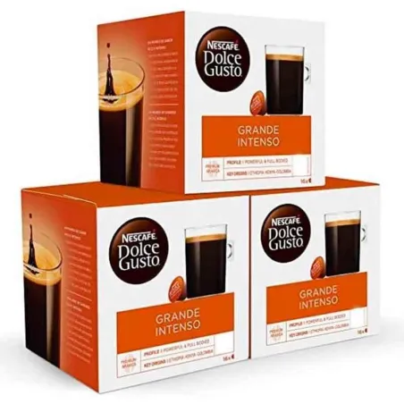 Café Grande Intenso 3 cajas, 48 cápsulas Dolce Gusto Nescafé