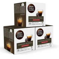 Café Descafeinado Espreso Intenso 3 cajas, 48 cápsulas Dolce Gusto