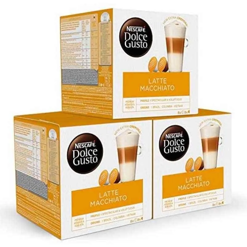 Latte Macchiato 3 cajas, 48 cápsulas Dolce Gusto Nescafé