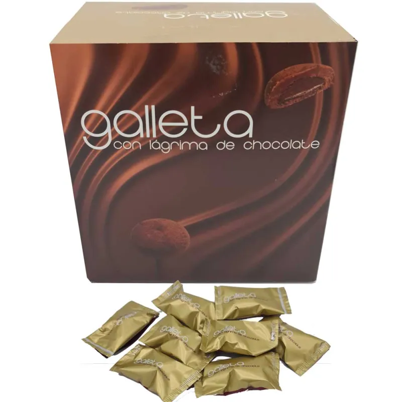 Galleta con Lágrima de chocolate caja de 1 Kg. envasada individual
