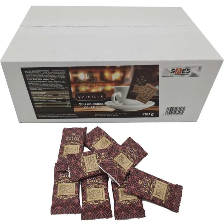 Galletas Vainilla 200 unidades de 3.5 gramos envasadas individualmente