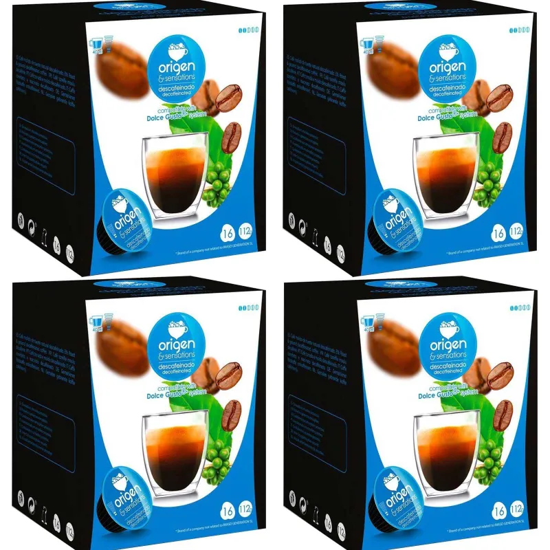 Café Descafeinado 4 cajas 64 cápsulas Origen Sensations