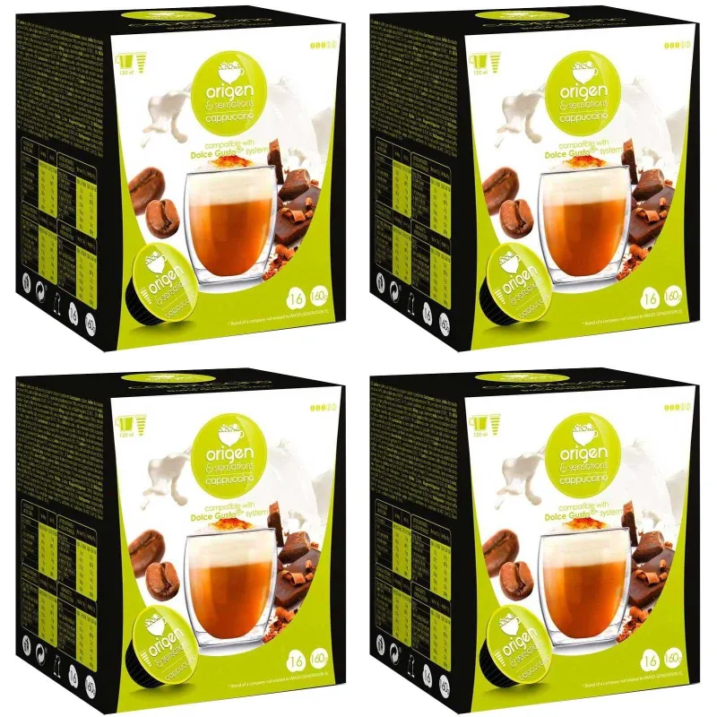 Café Cappuccino 4 cajas 64 cápsulas Origen Sensations