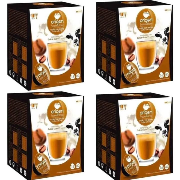 Café con Leche 4 cajas 64 cápsulas Origen Sensations