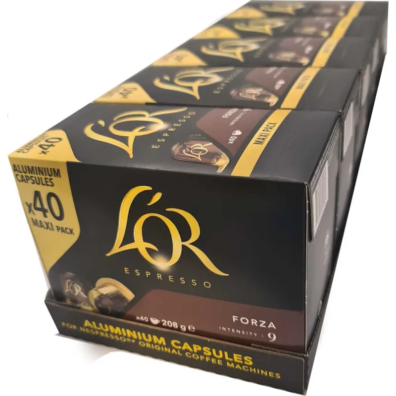L'OR Espresso Forza compatibles Nespresso® 200 cápsulas