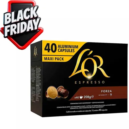 black friday L'or  40 Cápsulas Maxi Pack Forza  compatibles Nespresso Intensidad 9
