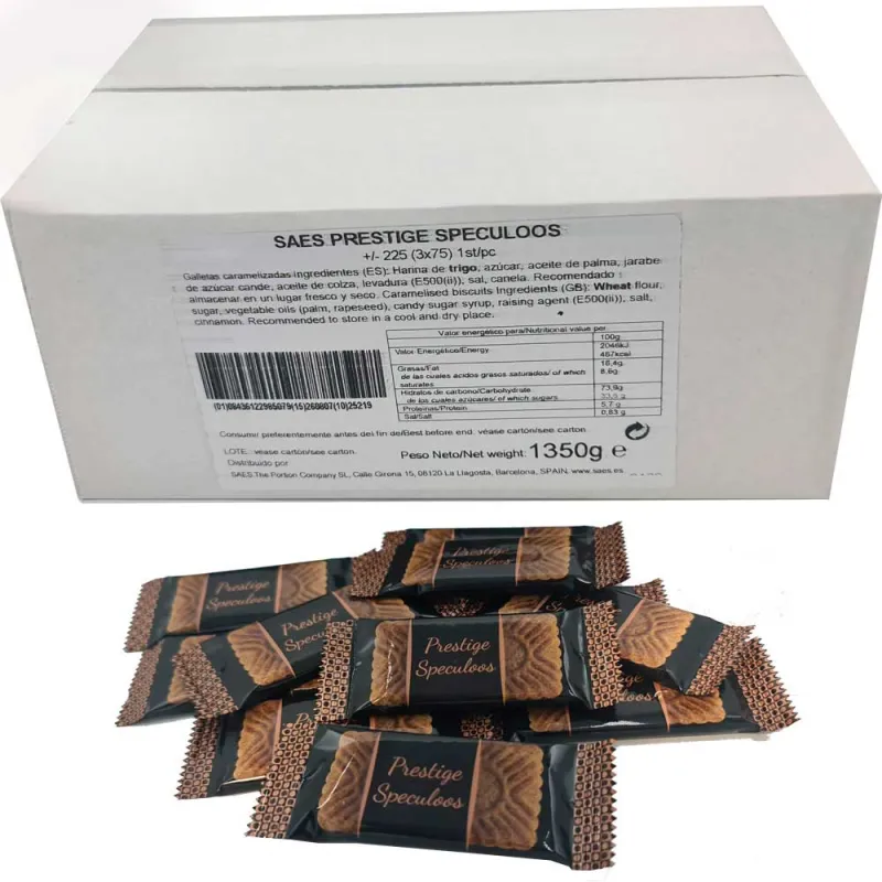 Prestige Speculoos 225 galletas marca SAES para acompañar el café