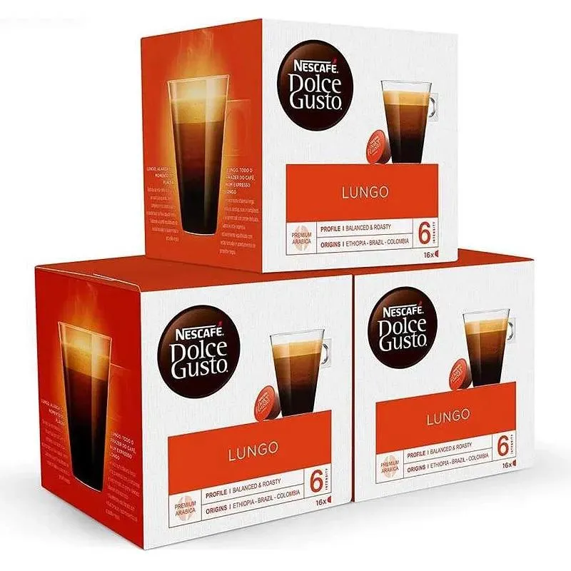 Café Lungo 3 cajas, 48 cápsulas Dolce Gusto Nescafé