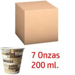 Caja de Vasos de  7 onzas  1000 Vasos de un solo uso de 200 ml