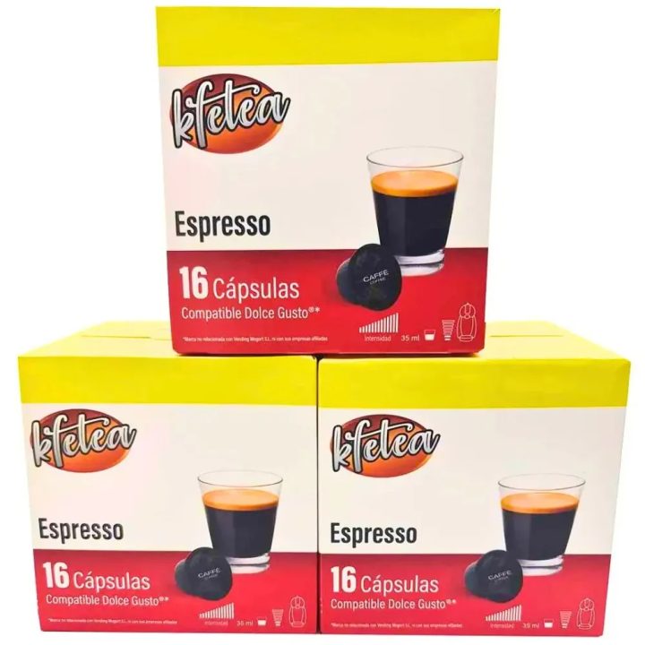 Espresso Kfetea 3 cajas de 16 capsulas compatibles Dolce Gusto
