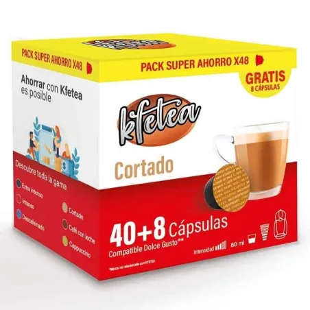 Cortado Kfetea Compatible Dolce Gusto 48 Cápsulas Ahorro