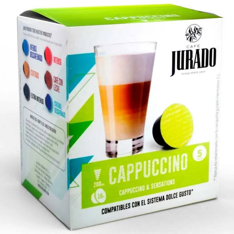 Cappuccino Café Jurado 16 Cápsulas Compatibles Con Dolce Gusto