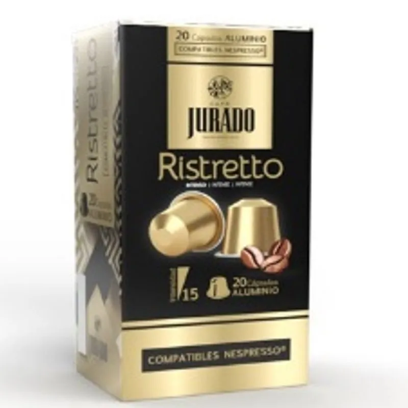 Ristretto Café Jurado, 20 cápsulas aluminio para Nespresso
