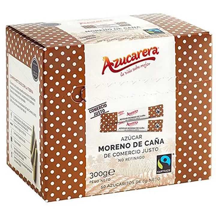 Azúcar Moreno de Caña Integral de Comercio Justo, 50 sobres La Azucarera