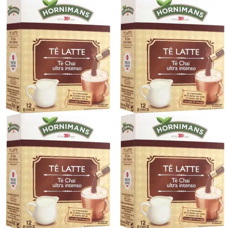 4 cajas de Te Latte Chai ultra intenso soluble , 12 sobres Hornimans 8410091066076