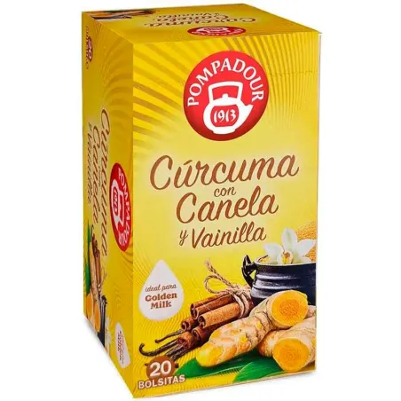 Cúrcuma con Canela y Vainilla 20 bolsitas Pompadour