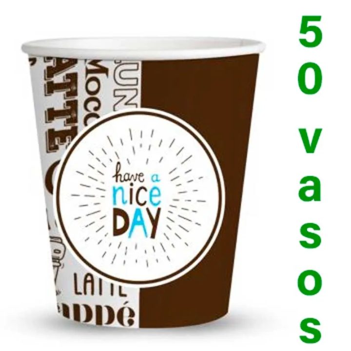 Vasos de carton 8 oz 240 Ml bolsa de 50 unidades