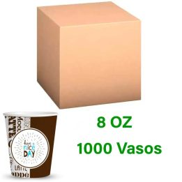 Vasos de carton 8 oz 240 Ml caja 1000 unidades