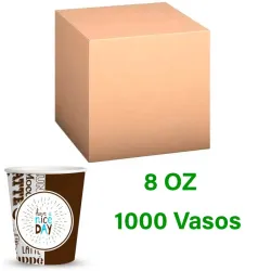Vasos de carton 8 oz  240 Ml caja 1000 unidades