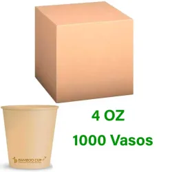 Vasos de Bamboo  para Café  4 onzas 110ml 1000 vasos