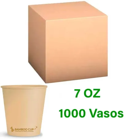 Vasos de Bamboo para Café  7 onzas 200ml caja 1000 vasos