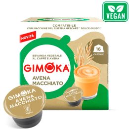 Café con leche de avena 16 Cápsulas Gimoka compatibles con Dolce Gusto