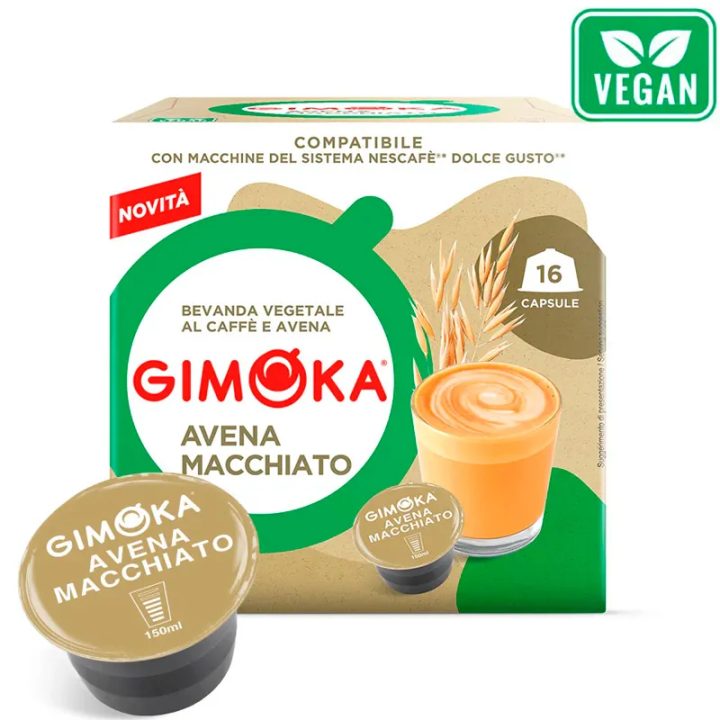 Café con leche de avena 16 Cápsulas Gimoka compatibles con Dolce Gusto