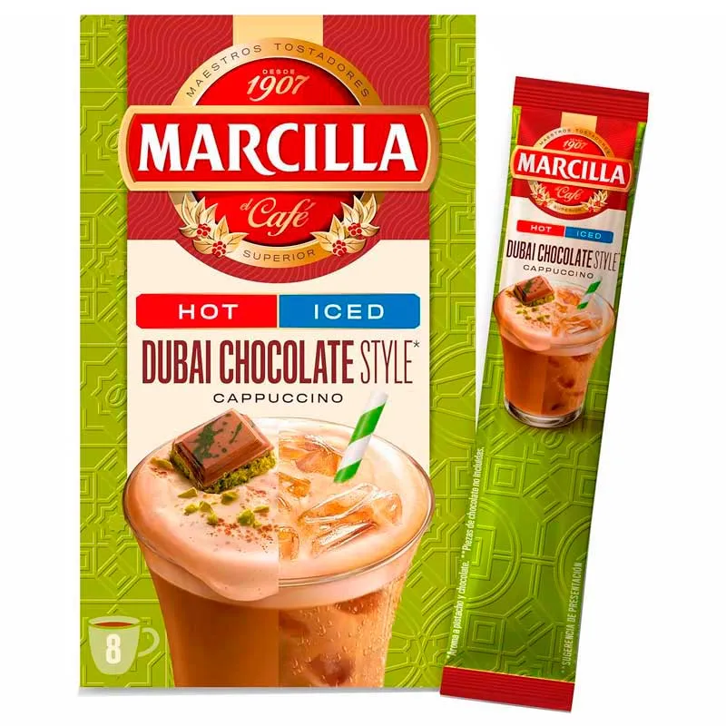 🍫 Marcilla Cappuccino Chocolate Dubái (8 uds)