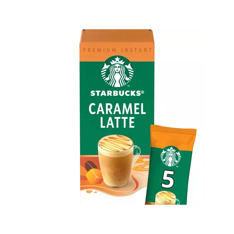 nuevo Starbucks Latte Caramel  caja de 5 sobres de 23 gramos