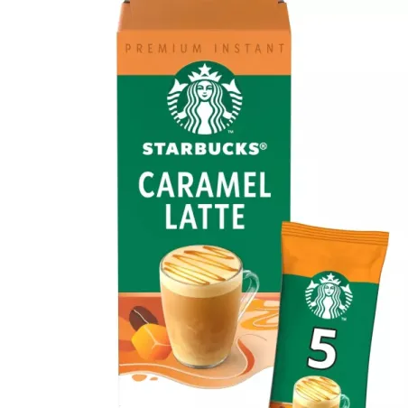nuevo Starbucks Latte Caramel  caja de 5 sobres de 23 gramos
