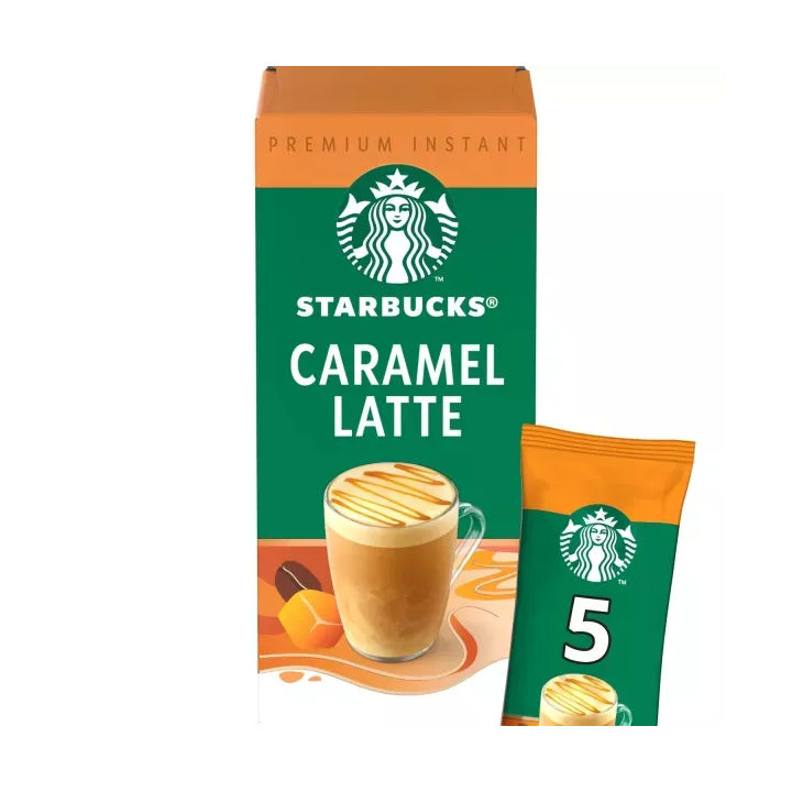 nuevo Starbucks Latte Caramel  caja de 5 sobres de 23 gramos