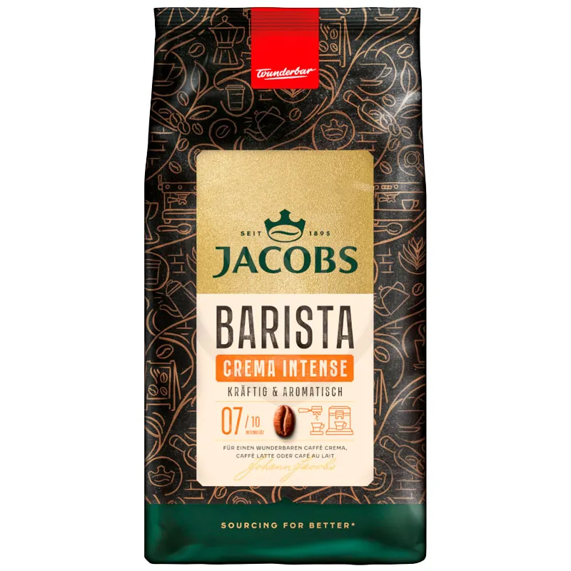 Barista crema Intense  Jacobs en Grano 1kg   intensidad 7 sobre 10