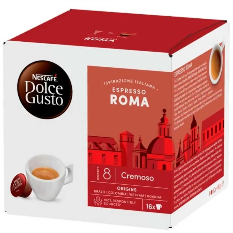 Espresso Roma Dolce Gusto pack 16 cápsulas de la capital de Italia al mundo